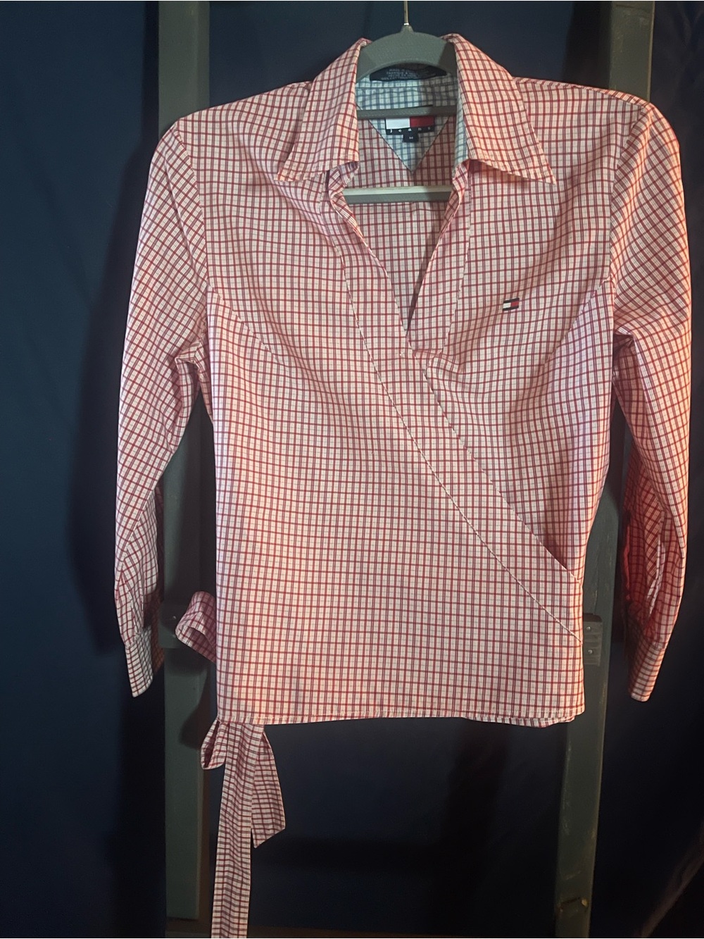 Tommy Hilfiger Red & White Grid Wrap Shirt
